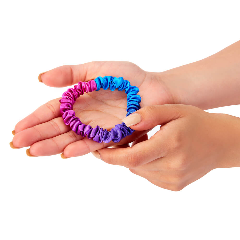 Blissy Mulberry Silk Blissy Skinny Scrunchies – Purple Ombre