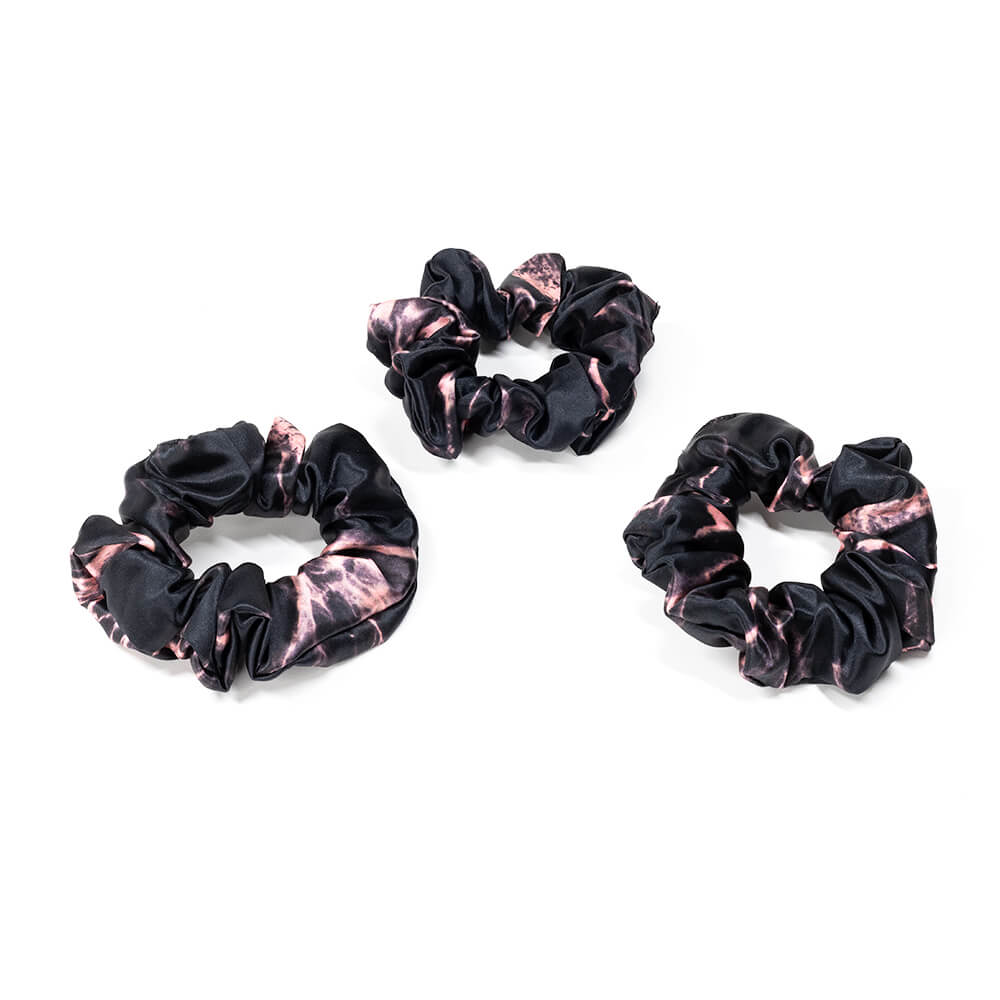 Blissy Rose Black Marble Blissy Scrunchies Lifestyle – Mulberry Silk
