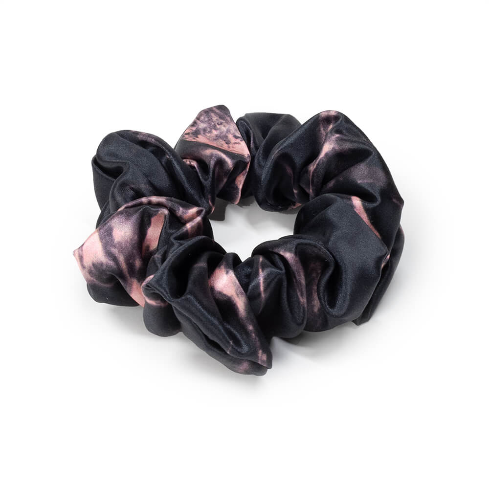 Blissy Rose Black Marble Silk Blissy Scrunchies Detail –