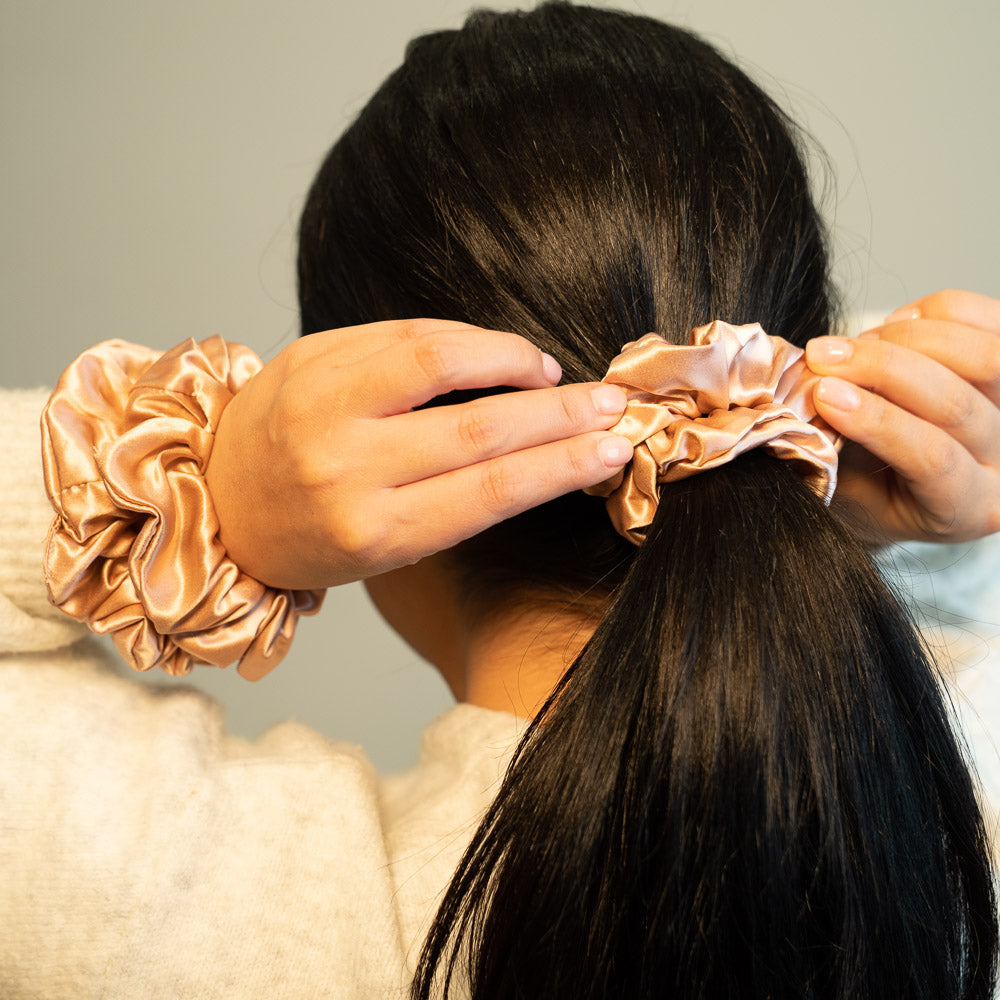 Rose Gold Mulberry Silk Blissy Scrunchies – Blissy