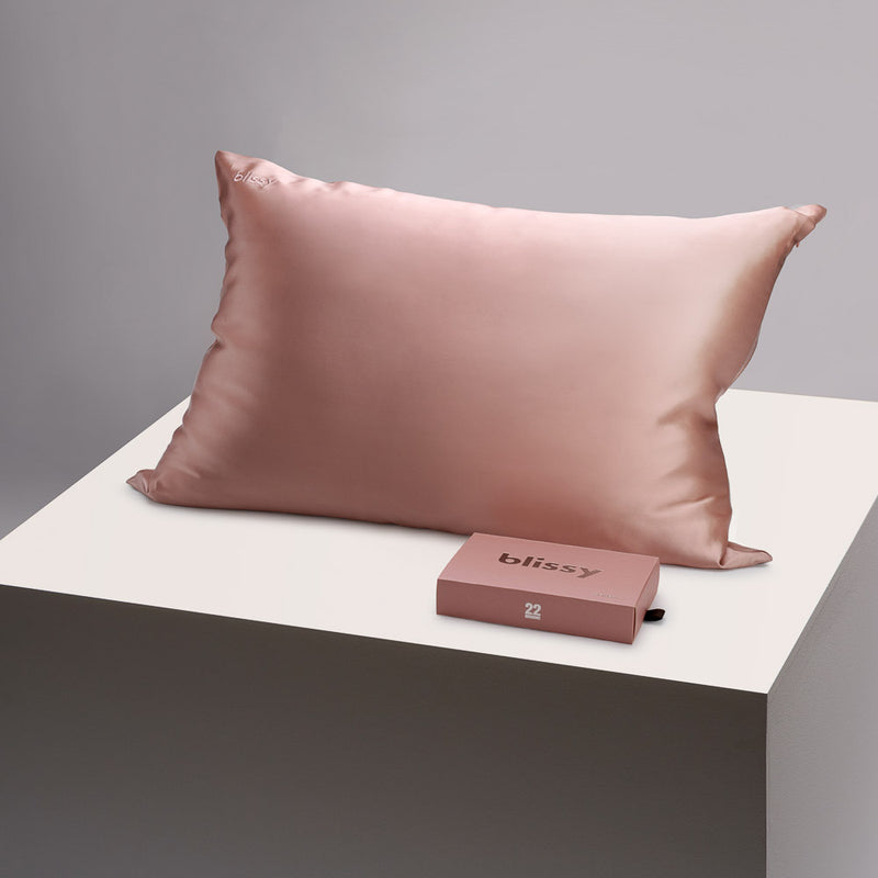 Pillowcase - Rose Gold - Queen - Blissy Queen Rose Gold Pillowcase – 22 Momme Mulberry Silk, 100% Silk