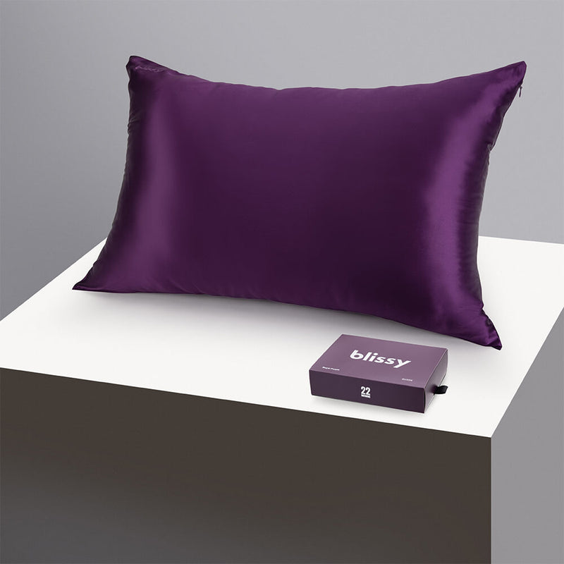 Pillowcase - Royal Purple - Queen - Blissy Queen Royal Purple Pillowcase – 22 Momme Mulberry Silk, 100% Silk