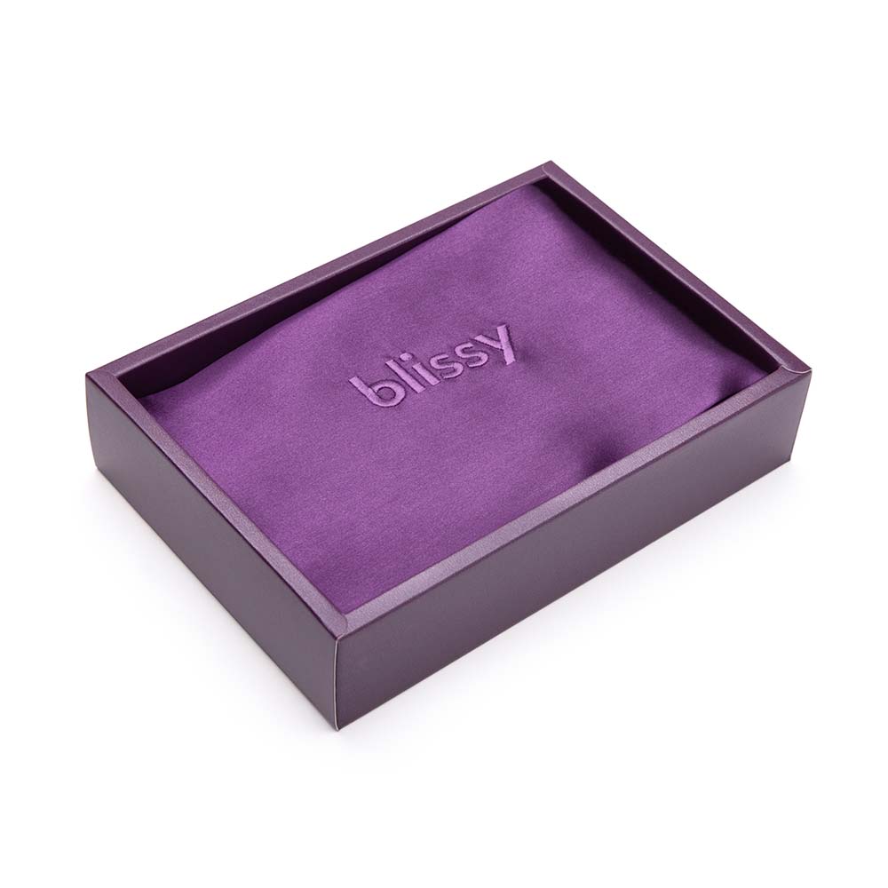 Royal Purple Pillowcase Close-Up – Blissy 22 Momme Silk