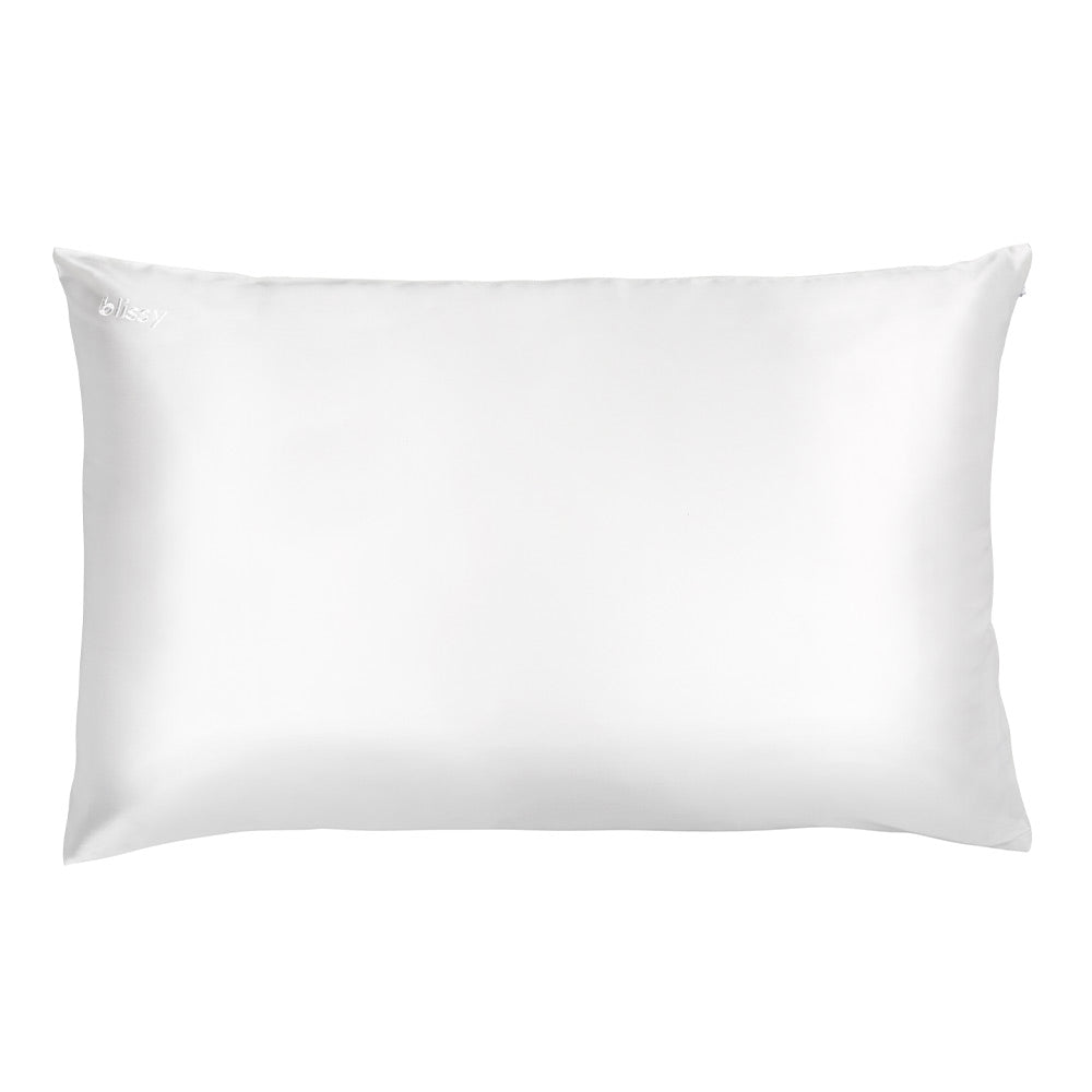 Blissy White Silk Pillowcase Detail – Standard