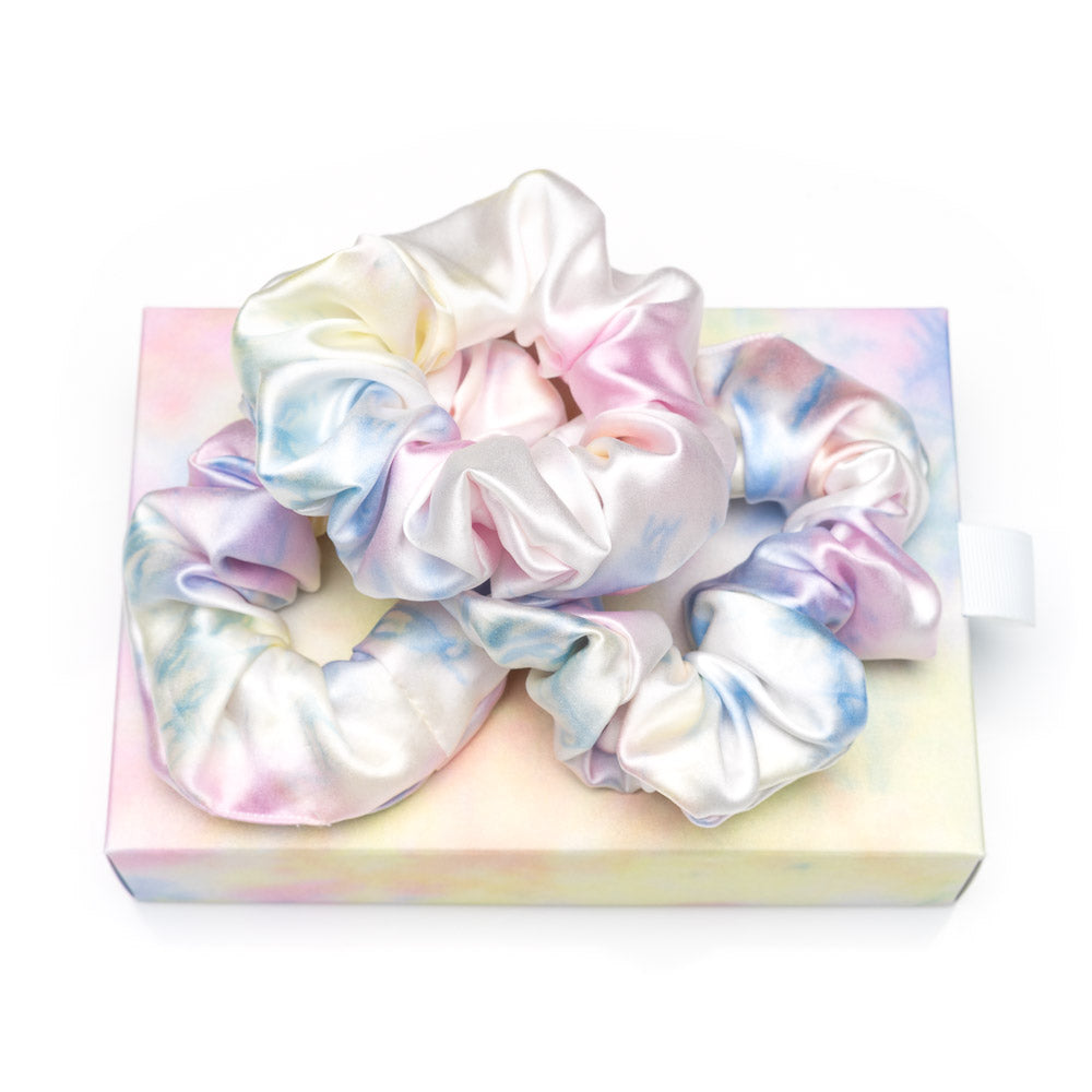 Blissy Mulberry Silk Blissy Scrunchies – Yellow Tie-Dye
