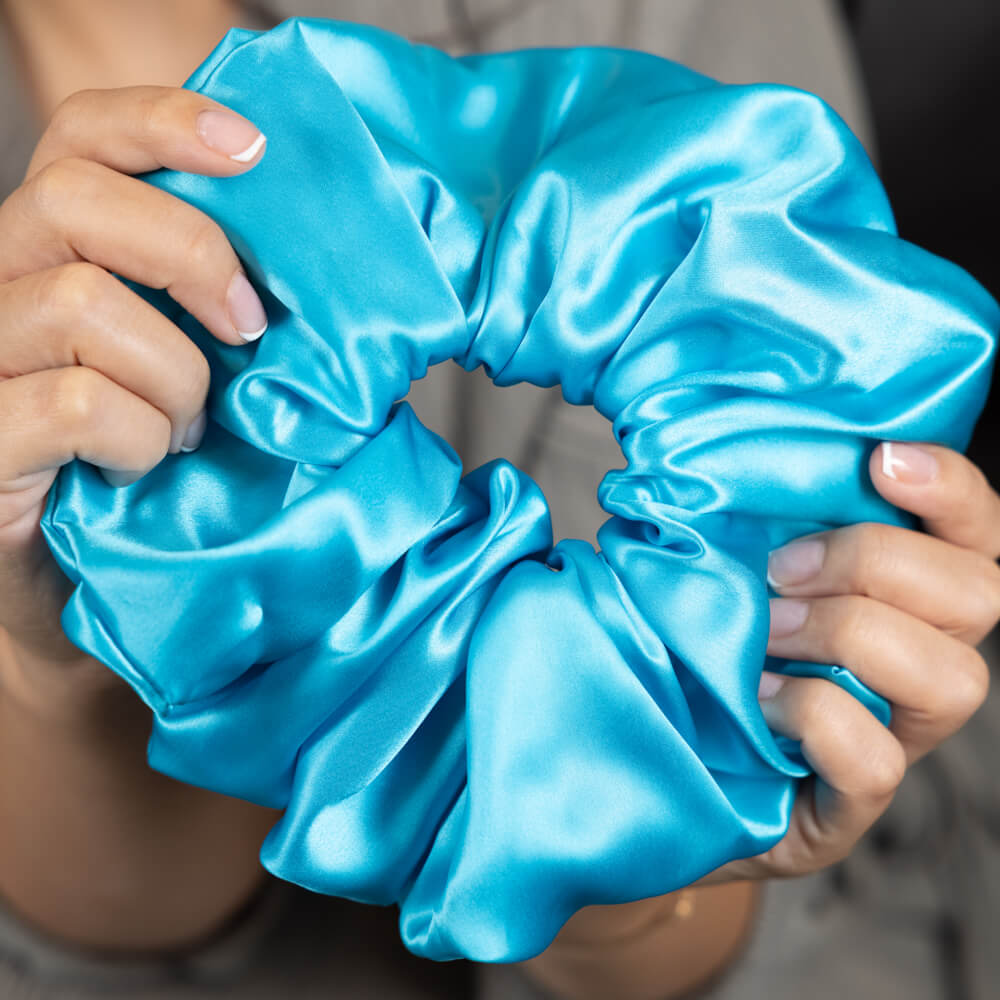 Bahama Blue Blissy Oversized Scrunchie – Blissy Premium Silk