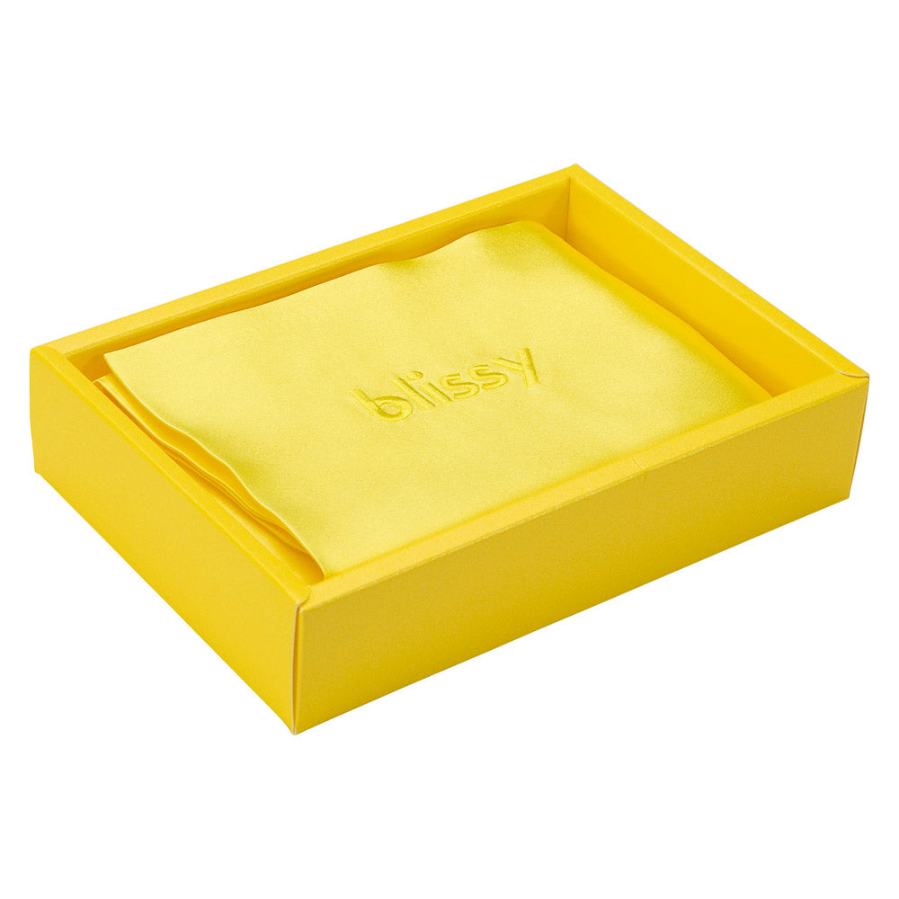 Sunshine Yellow Pillowcase Close-Up – Blissy 22 Momme Silk