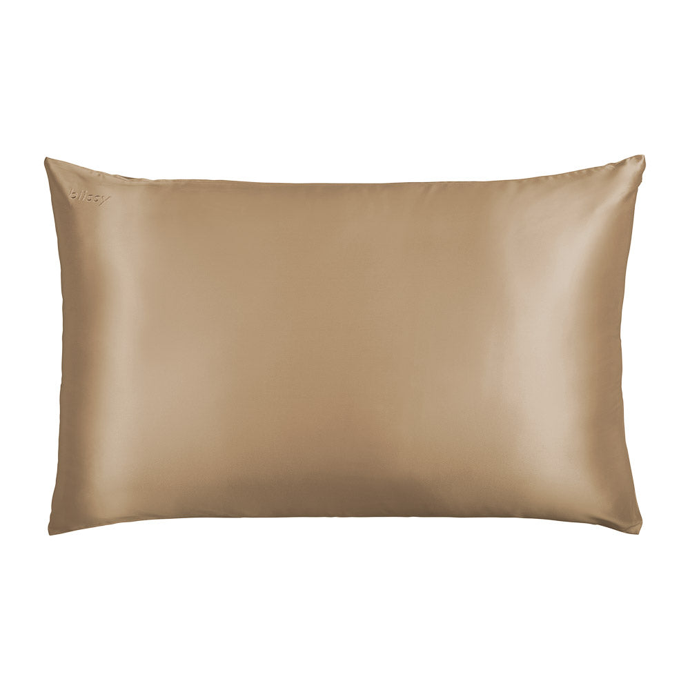 Blissy Taupe Silk Pillowcase Detail – Queen