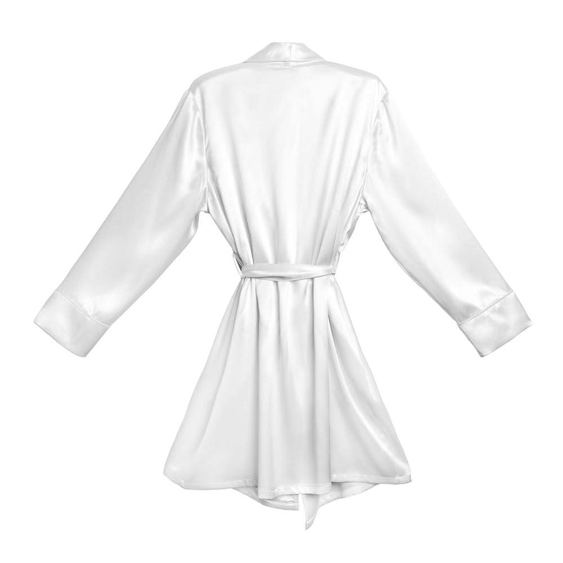 Leather Robe White Blissy Classic Robe - White - 100% Pure Mulberry Silk Loungewear - One ...